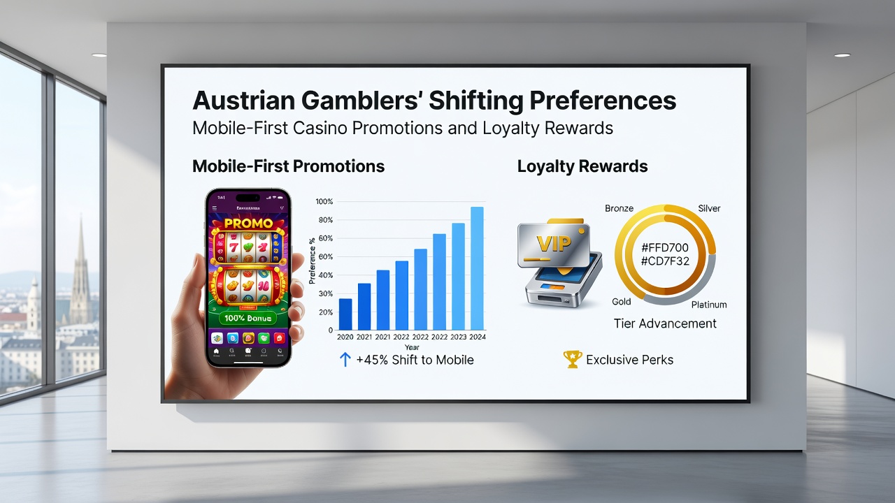 Mobile loyalty dashboard displaying tier levels, reward points, and exclusive casino bonuses on an Austrian player's device